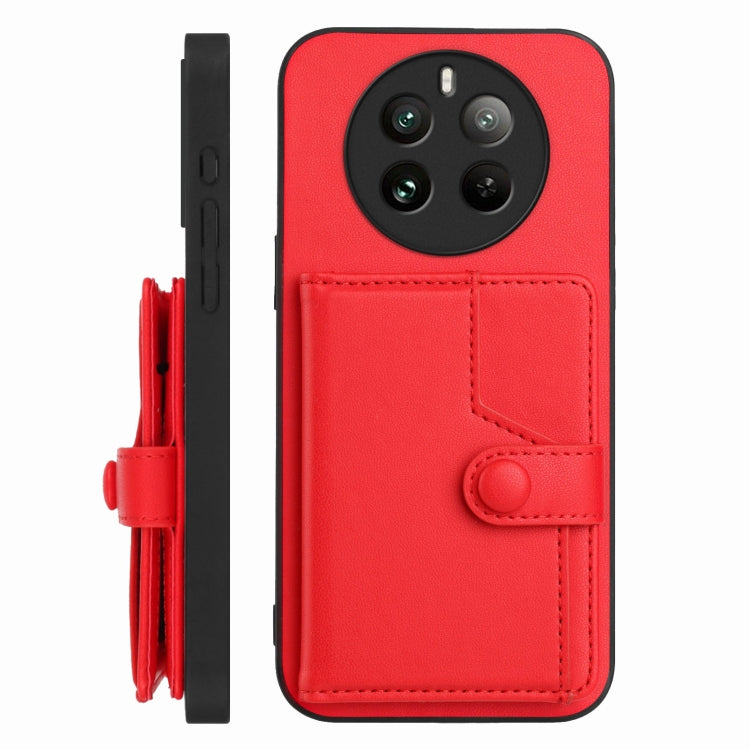 For Realme 12 Pro+ / 12 Pro Button Card Bag RFID Anti-theft Phone Case