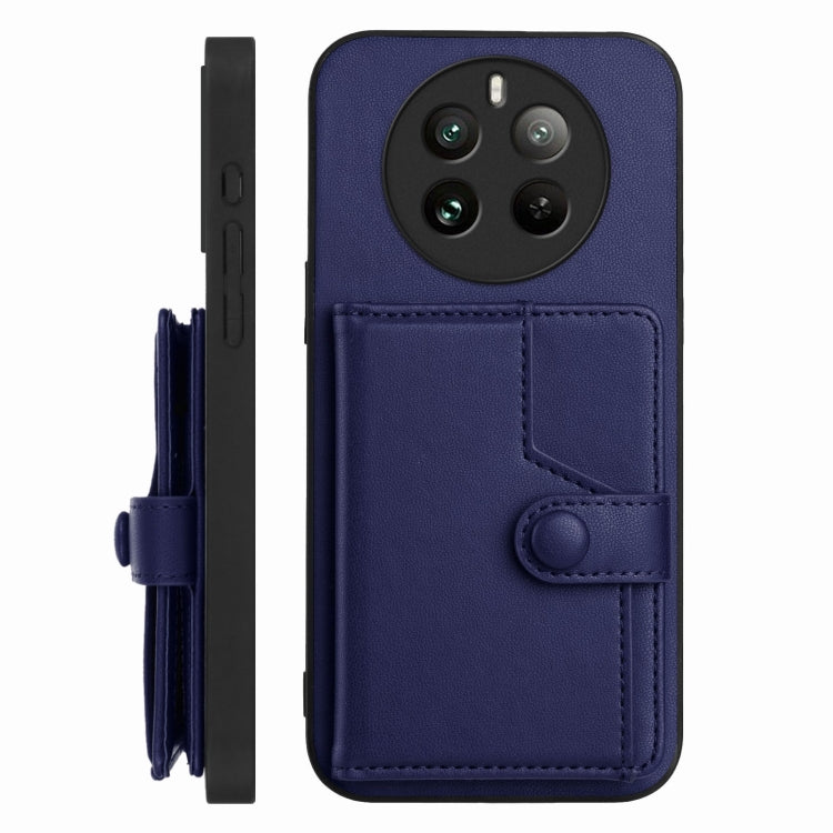 For Realme 12 Pro+ / 12 Pro Button Card Bag RFID Anti-theft Phone Case
