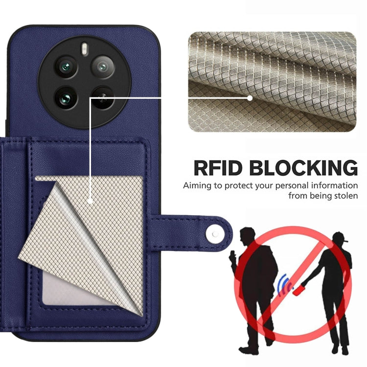 For Realme 12 Pro+ / 12 Pro Button Card Bag RFID Anti-theft Phone Case