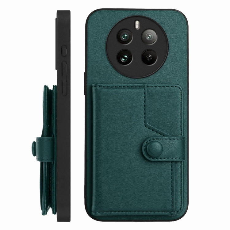 For Realme 12 Pro+ / 12 Pro Button Card Bag RFID Anti-theft Phone Case