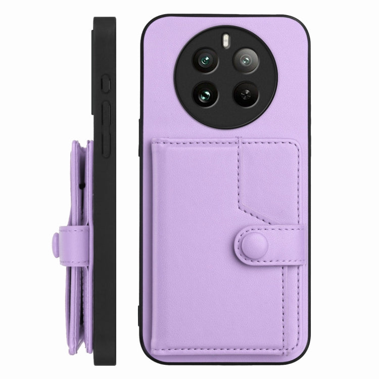 For Realme 12 Pro+ / 12 Pro Button Card Bag RFID Anti-theft Phone Case