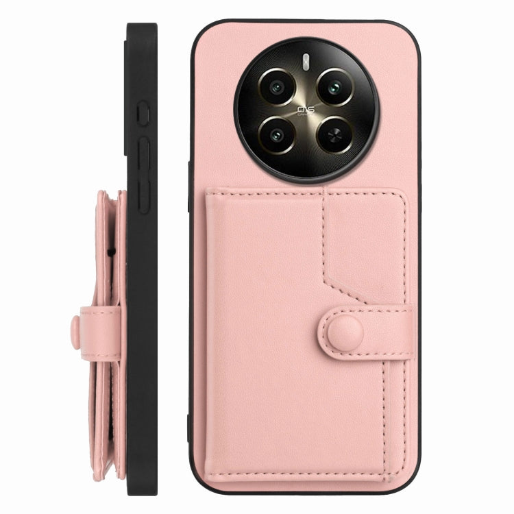 For Realme 12+ 5G / P1 5G Button Card Bag RFID Anti-theft Phone Case