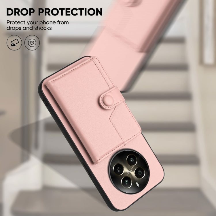 For Realme 12+ 5G / P1 5G Button Card Bag RFID Anti-theft Phone Case