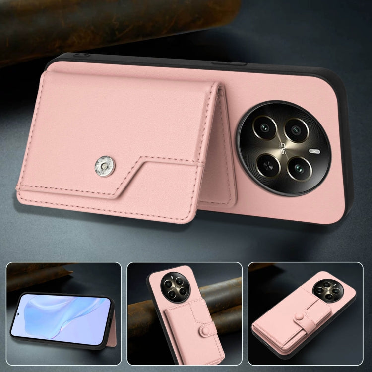 For Realme 12+ 5G / P1 5G Button Card Bag RFID Anti-theft Phone Case