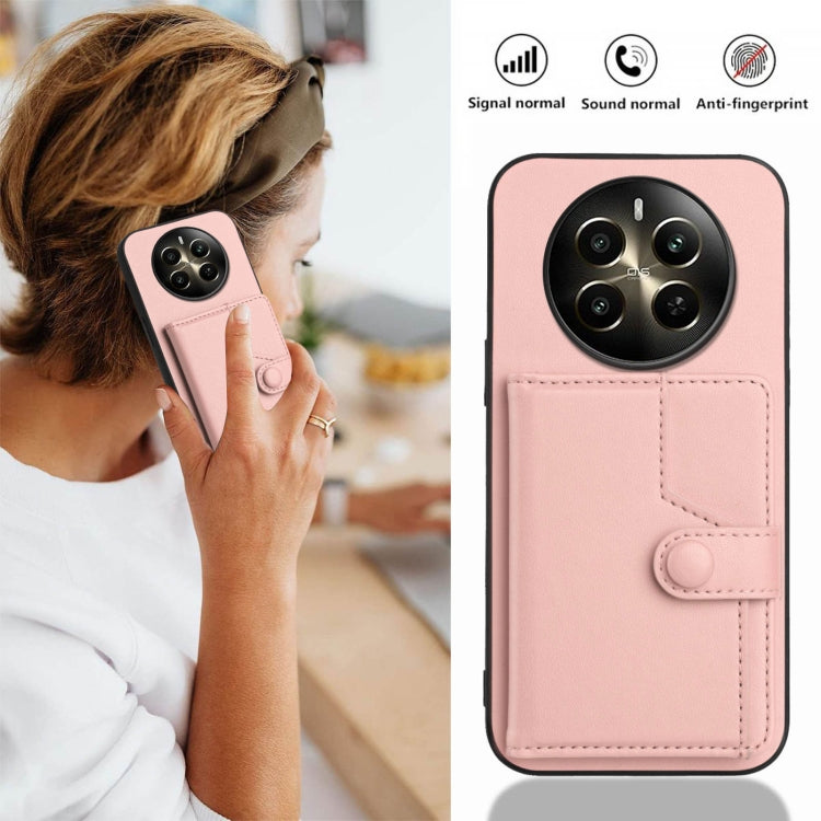For Realme 12+ 5G / P1 5G Button Card Bag RFID Anti-theft Phone Case