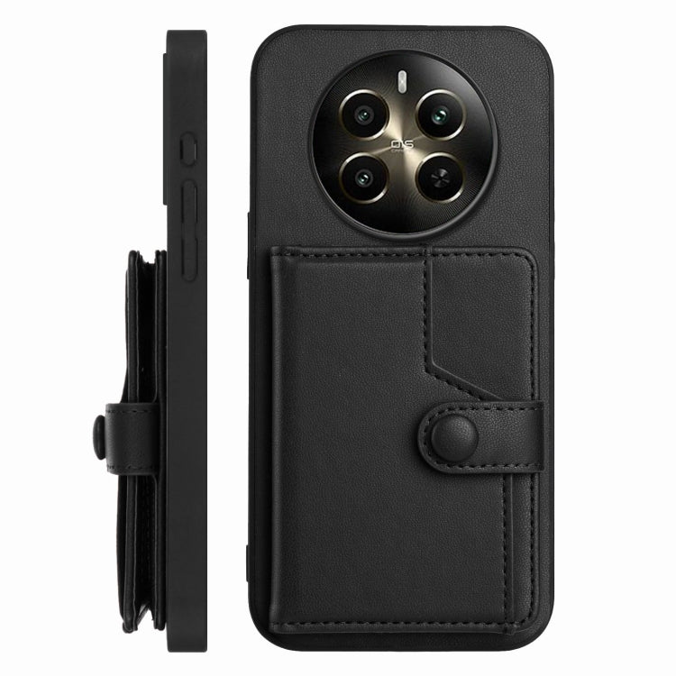 For Realme 12+ 5G / P1 5G Button Card Bag RFID Anti-theft Phone Case