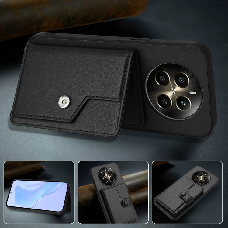 For Realme 12+ 5G / P1 5G Button Card Bag RFID Anti-theft Phone Case