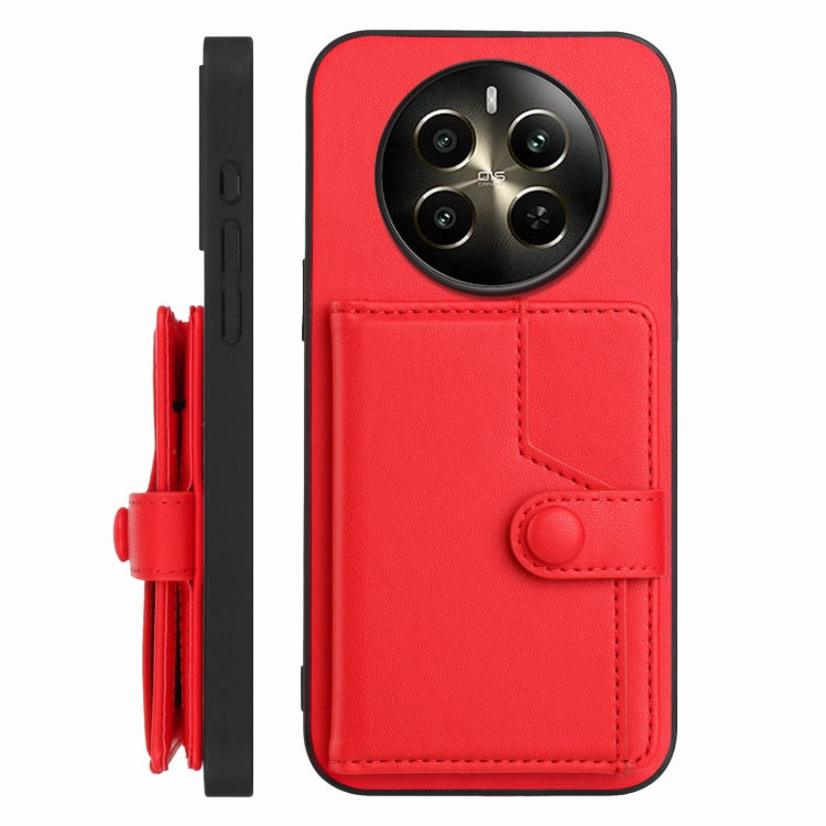 For Realme 12+ 5G / P1 5G Button Card Bag RFID Anti-theft Phone Case