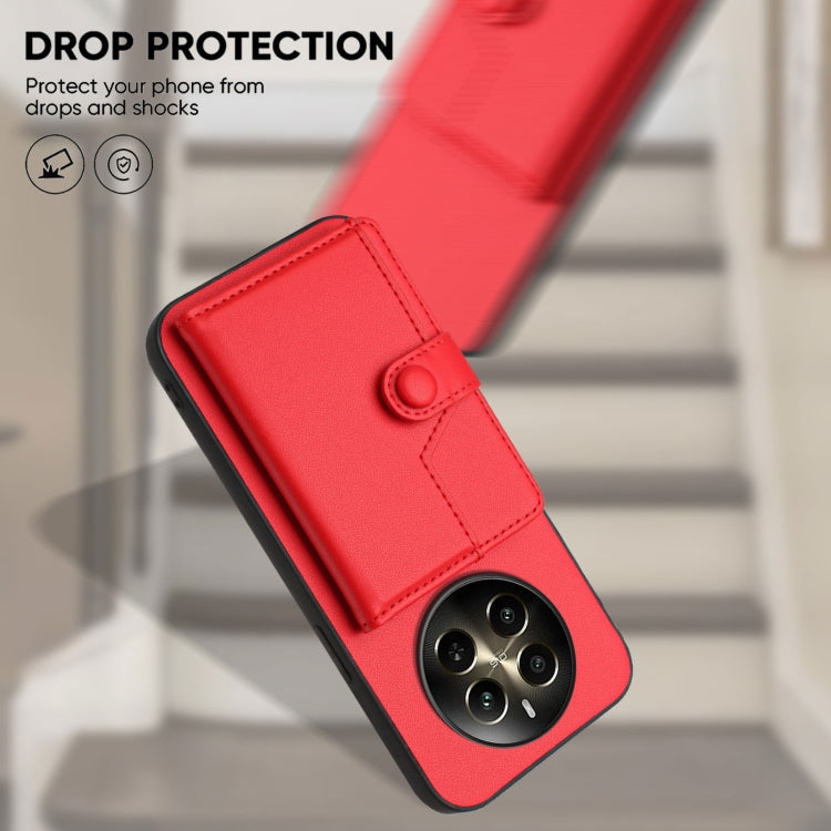 For Realme 12+ 5G / P1 5G Button Card Bag RFID Anti-theft Phone Case