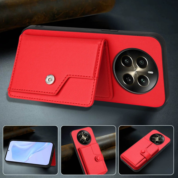 For Realme 12+ 5G / P1 5G Button Card Bag RFID Anti-theft Phone Case