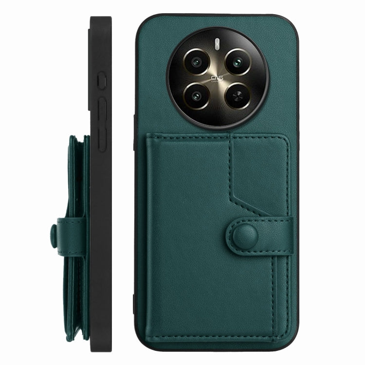 For Realme 12+ 5G / P1 5G Button Card Bag RFID Anti-theft Phone Case