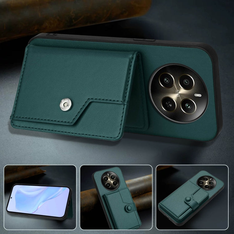 For Realme 12+ 5G / P1 5G Button Card Bag RFID Anti-theft Phone Case
