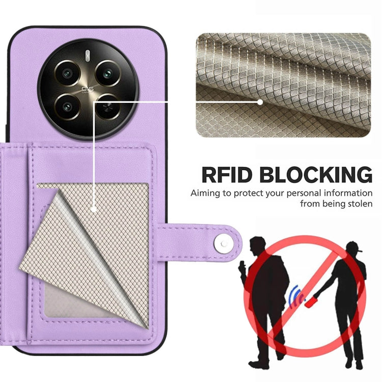 For Realme 12+ 5G / P1 5G Button Card Bag RFID Anti-theft Phone Case