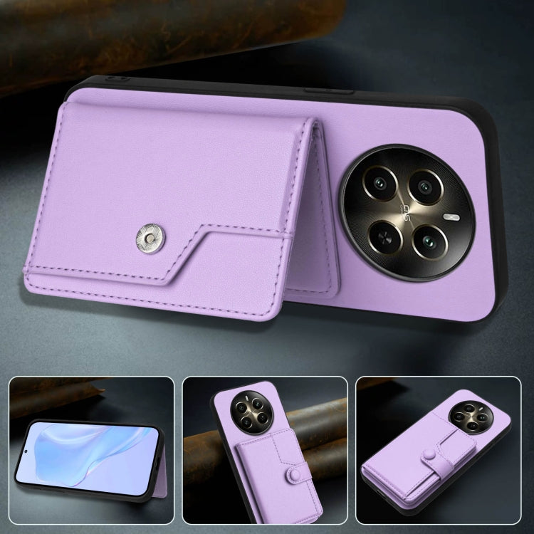 For Realme 12+ 5G / P1 5G Button Card Bag RFID Anti-theft Phone Case