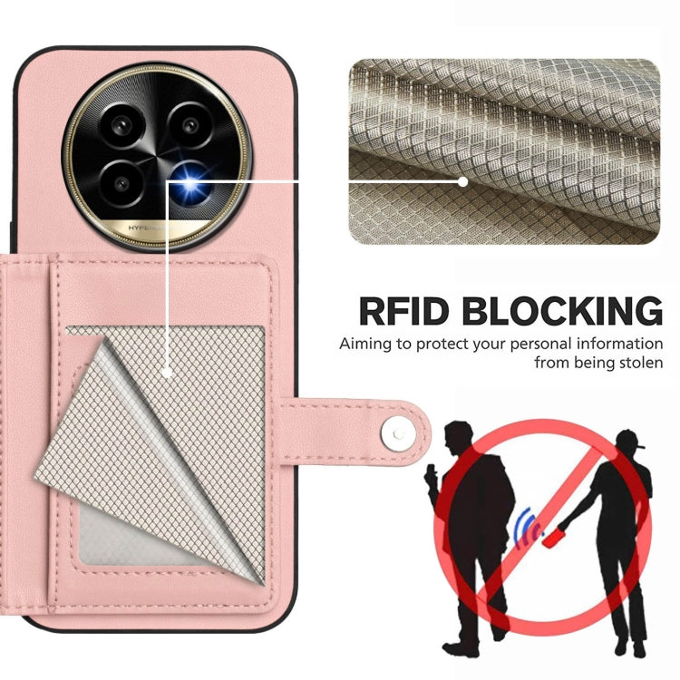 For Realme 13 Pro / 13 Pro+ 5G Button Card Bag RFID Anti-theft Phone Case