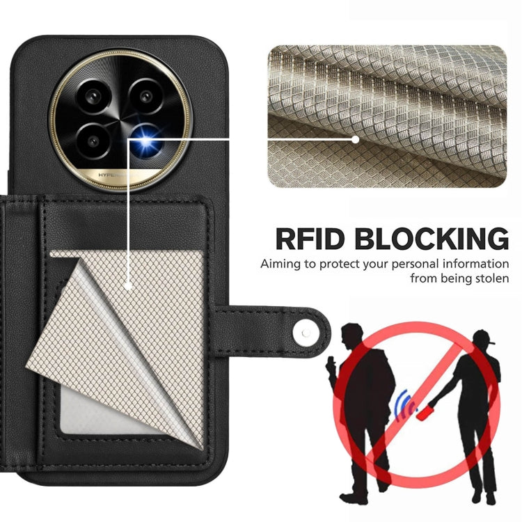 For Realme 13 Pro / 13 Pro+ 5G Button Card Bag RFID Anti-theft Phone Case