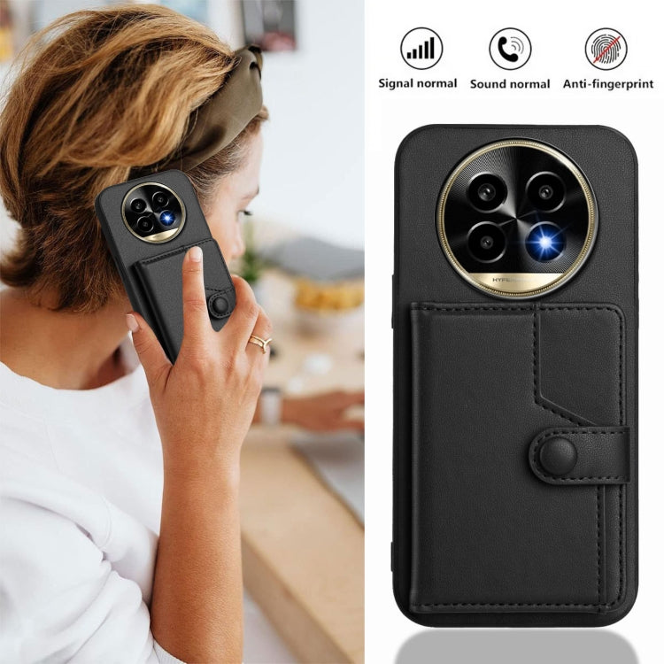For Realme 13 Pro / 13 Pro+ 5G Button Card Bag RFID Anti-theft Phone Case