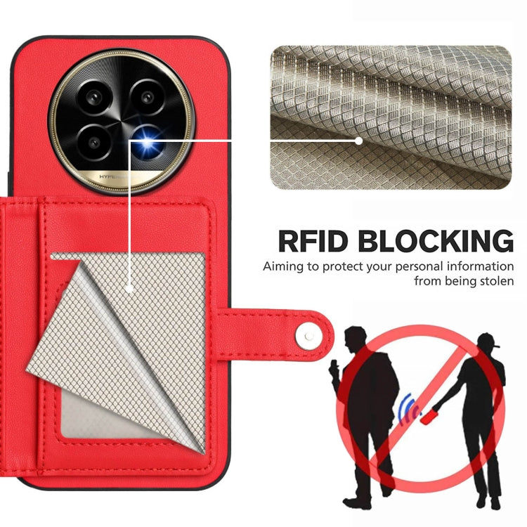 For Realme 13 Pro / 13 Pro+ 5G Button Card Bag RFID Anti-theft Phone Case