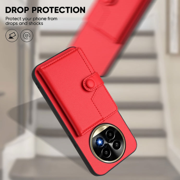 For Realme 13 Pro / 13 Pro+ 5G Button Card Bag RFID Anti-theft Phone Case