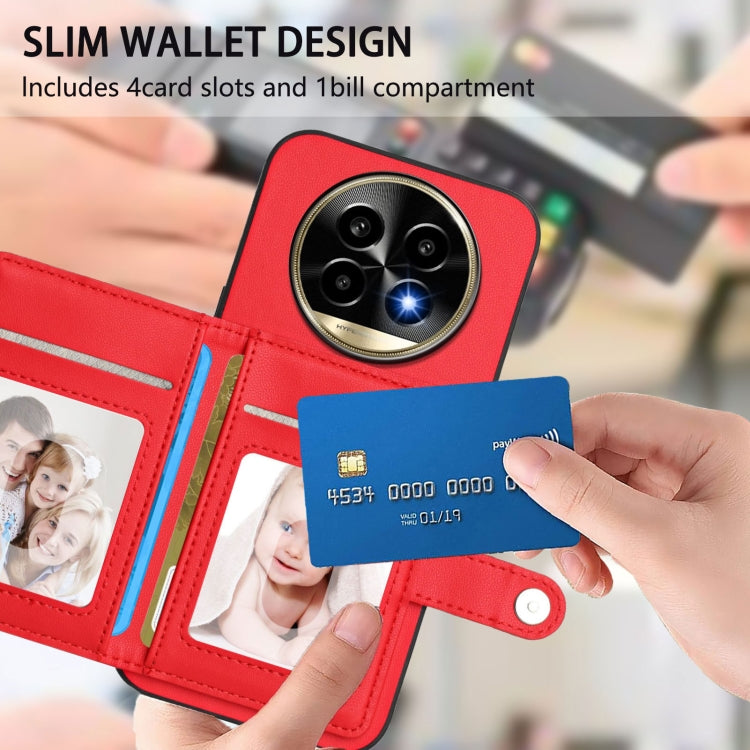 For Realme 13 Pro / 13 Pro+ 5G Button Card Bag RFID Anti-theft Phone Case