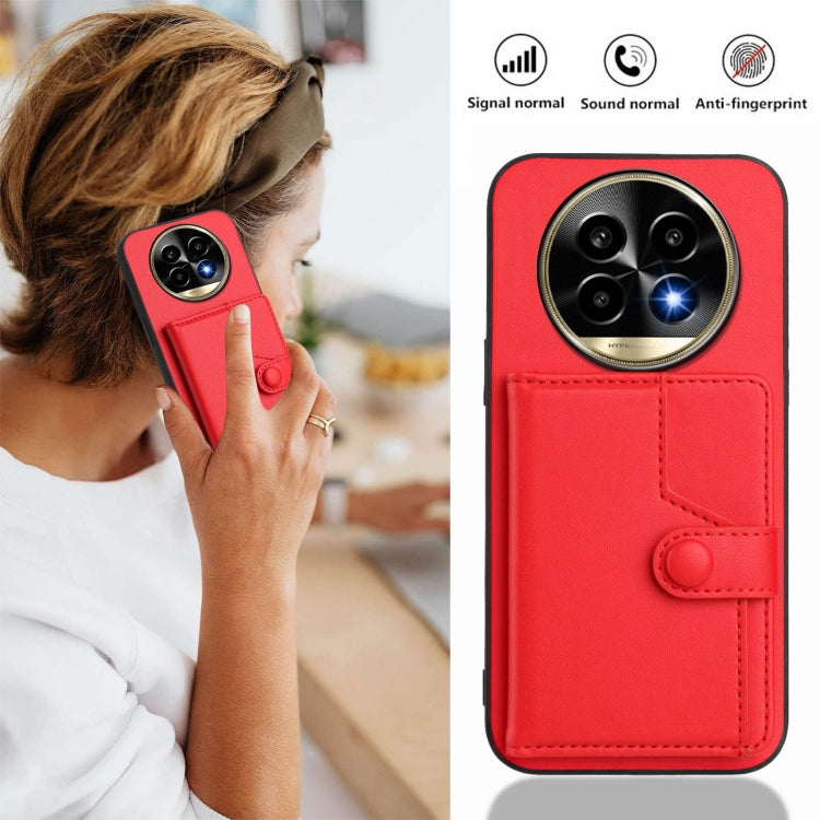 For Realme 13 Pro / 13 Pro+ 5G Button Card Bag RFID Anti-theft Phone Case