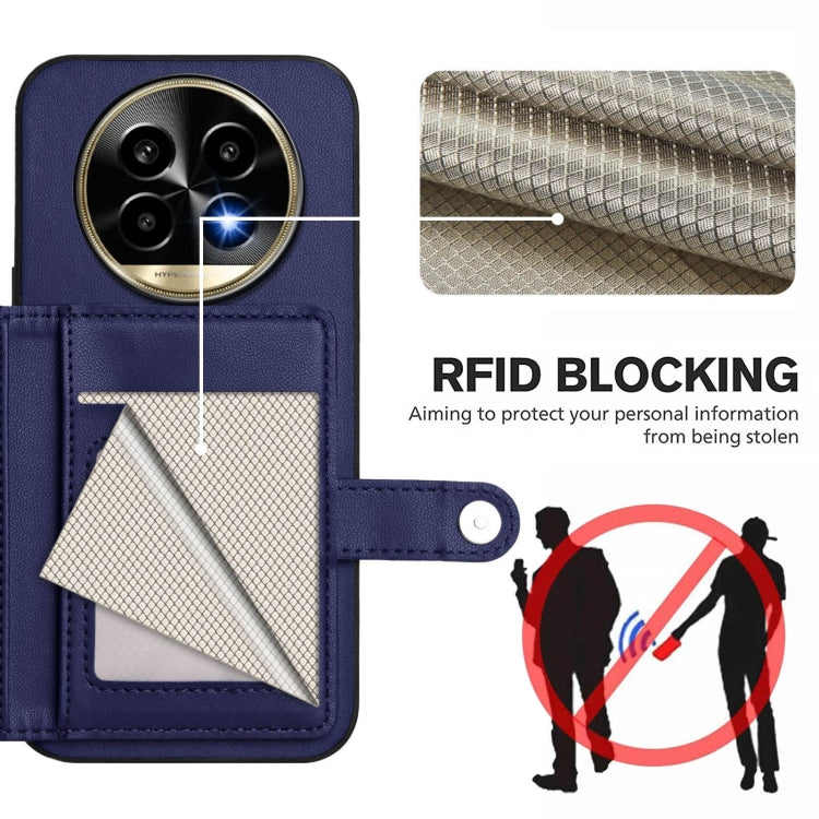 For Realme 13 Pro / 13 Pro+ 5G Button Card Bag RFID Anti-theft Phone Case