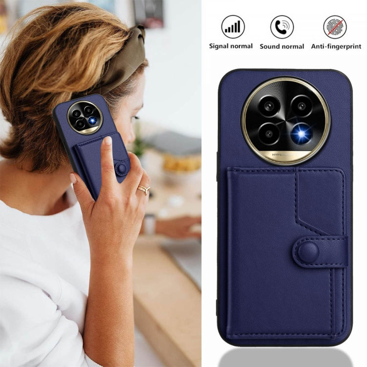 For Realme 13 Pro / 13 Pro+ 5G Button Card Bag RFID Anti-theft Phone Case
