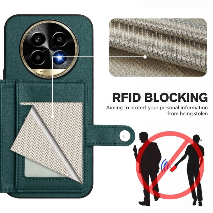 For Realme 13 Pro / 13 Pro+ 5G Button Card Bag RFID Anti-theft Phone Case