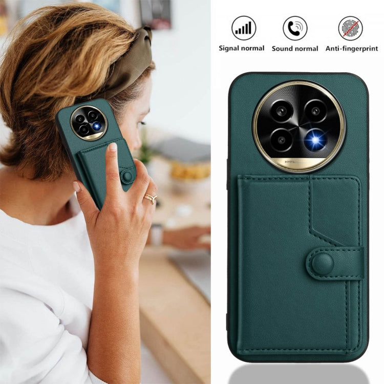 For Realme 13 Pro / 13 Pro+ 5G Button Card Bag RFID Anti-theft Phone Case