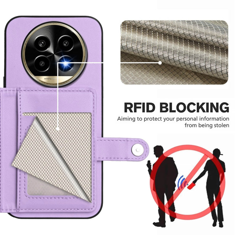 For Realme 13 Pro / 13 Pro+ 5G Button Card Bag RFID Anti-theft Phone Case