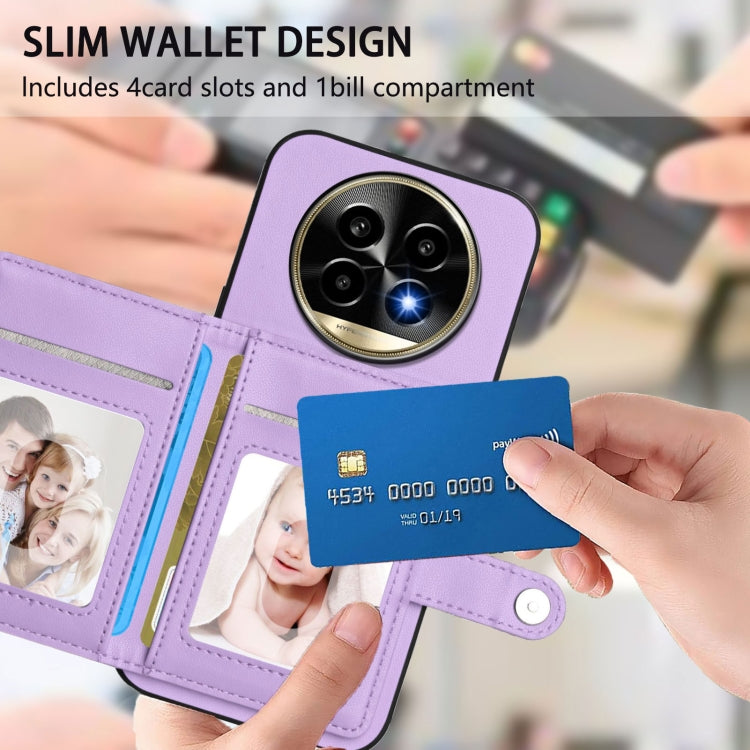For Realme 13 Pro / 13 Pro+ 5G Button Card Bag RFID Anti-theft Phone Case