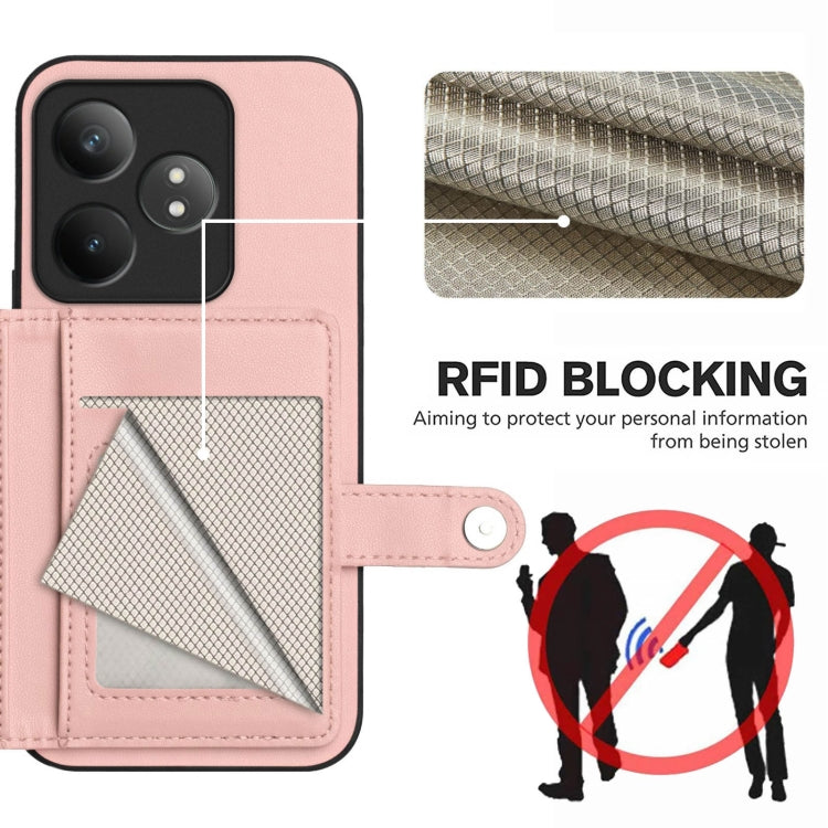 For Realme GT Neo6 SE Button Card Bag RFID Anti-theft Phone Case