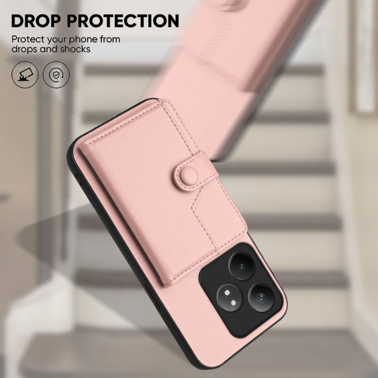 For Realme GT Neo6 SE Button Card Bag RFID Anti-theft Phone Case