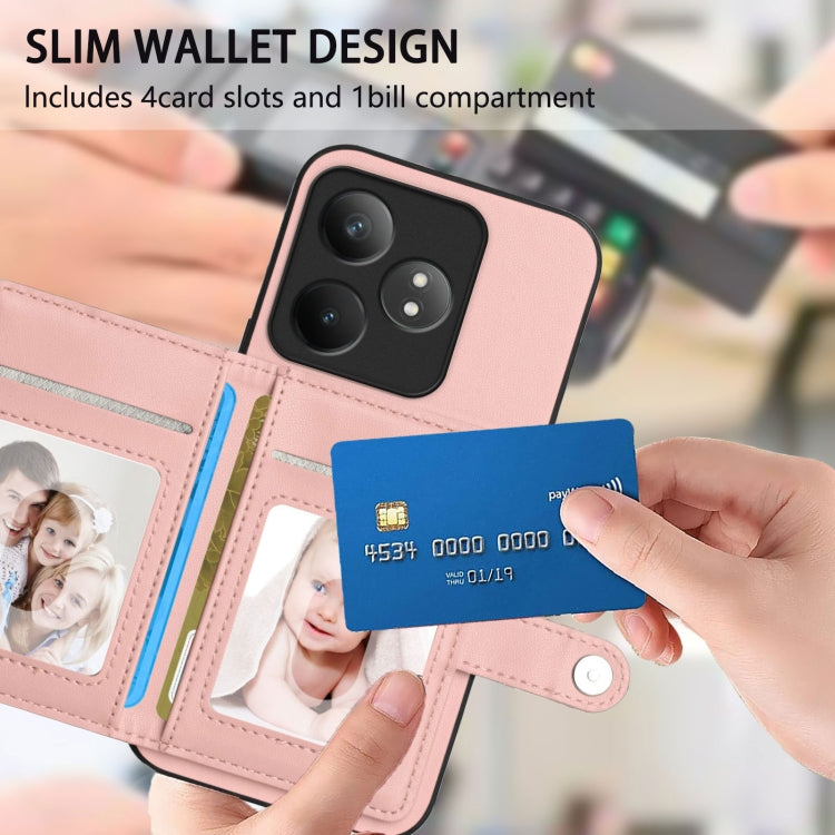For Realme GT Neo6 SE Button Card Bag RFID Anti-theft Phone Case