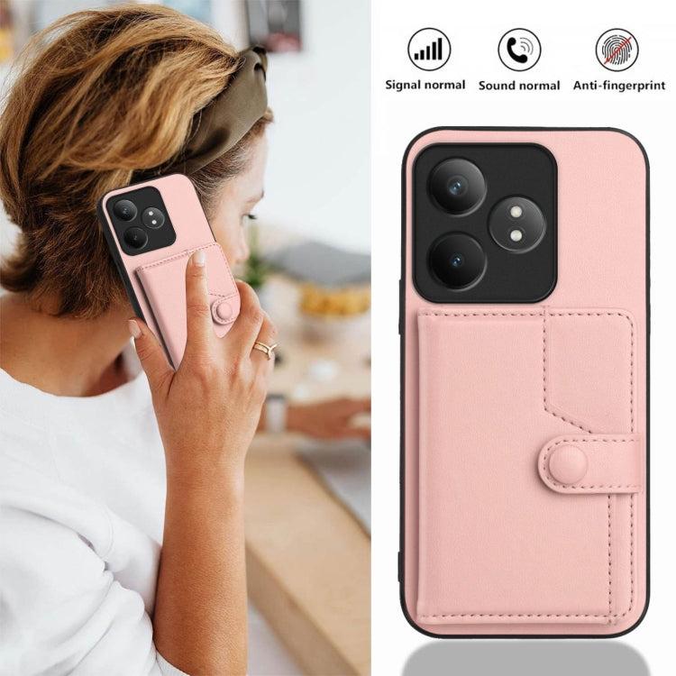 For Realme GT Neo6 SE Button Card Bag RFID Anti-theft Phone Case