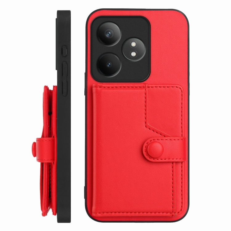 For Realme GT Neo6 SE Button Card Bag RFID Anti-theft Phone Case