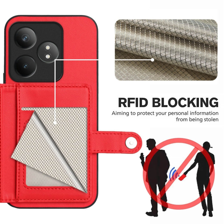 For Realme GT Neo6 SE Button Card Bag RFID Anti-theft Phone Case