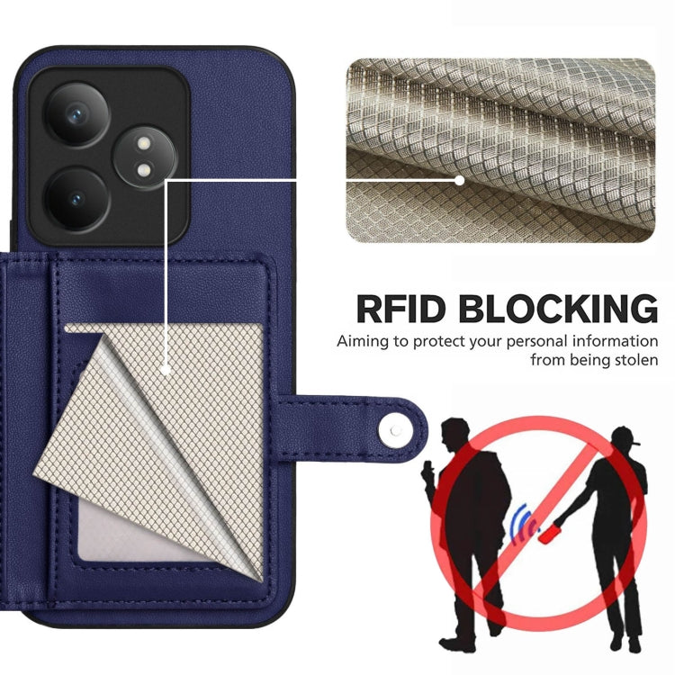 For Realme GT Neo6 SE Button Card Bag RFID Anti-theft Phone Case