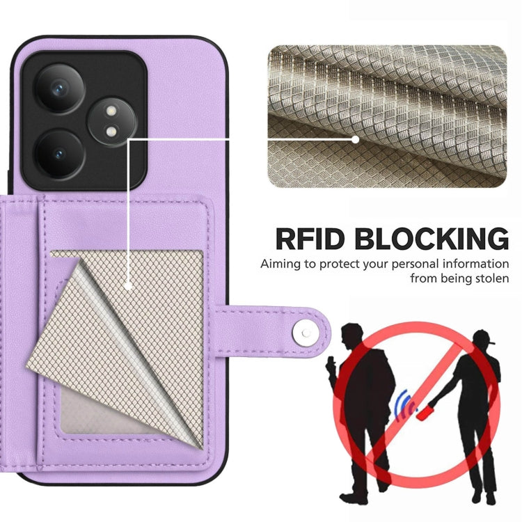 For Realme GT Neo6 SE Button Card Bag RFID Anti-theft Phone Case