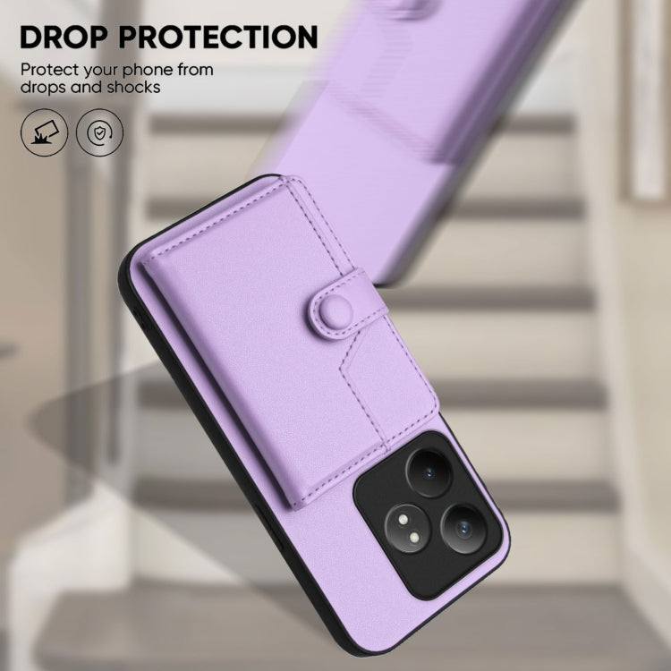 For Realme GT Neo6 SE Button Card Bag RFID Anti-theft Phone Case