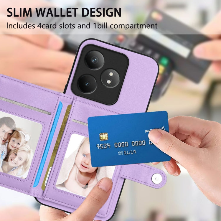 For Realme GT Neo6 SE Button Card Bag RFID Anti-theft Phone Case