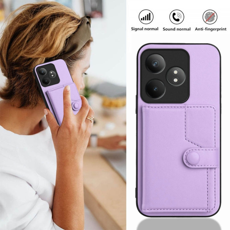 For Realme GT Neo6 SE Button Card Bag RFID Anti-theft Phone Case