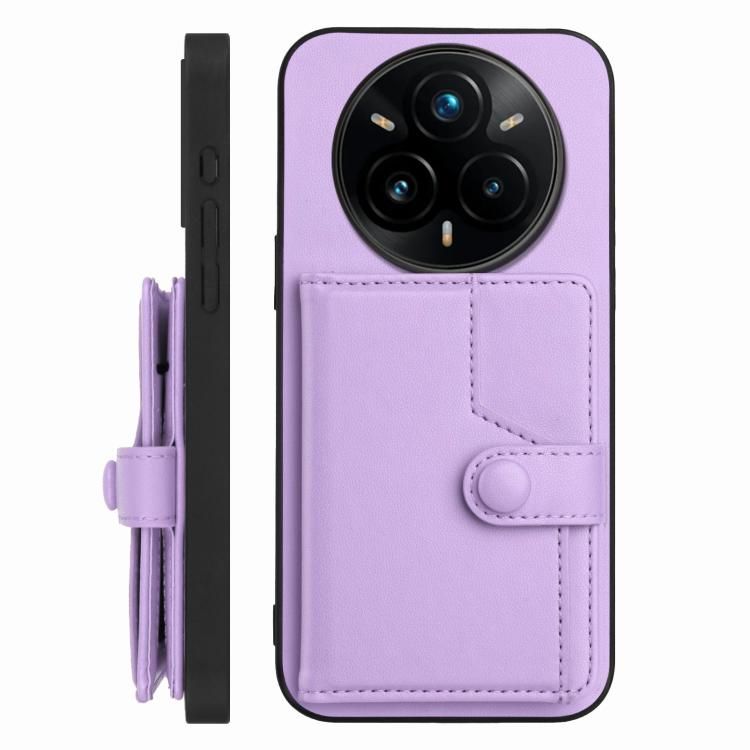 For Realme 14 Pro+ Button Card Bag RFID Anti-theft Phone Case