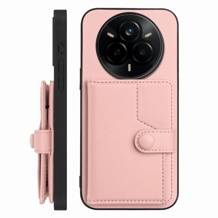 For Realme 14 Pro Button Card Bag RFID Anti-theft Phone Case