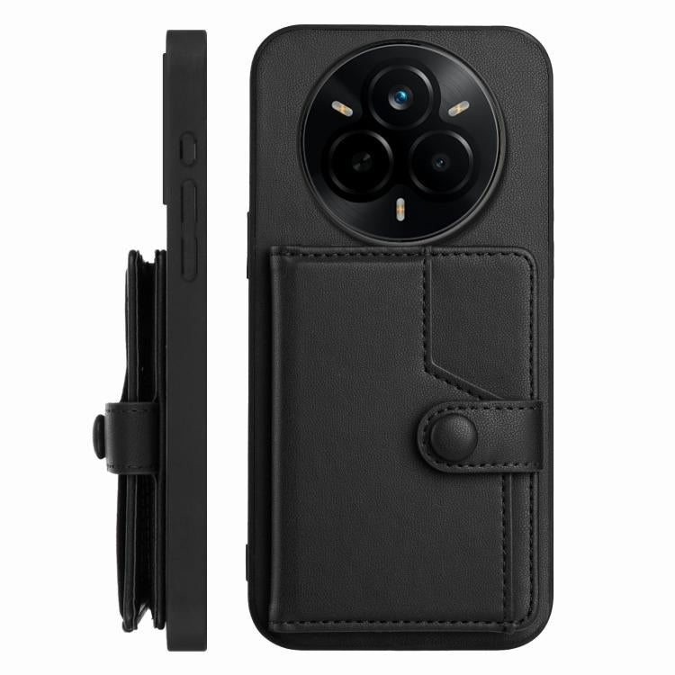 For Realme 14 Pro Button Card Bag RFID Anti-theft Phone Case