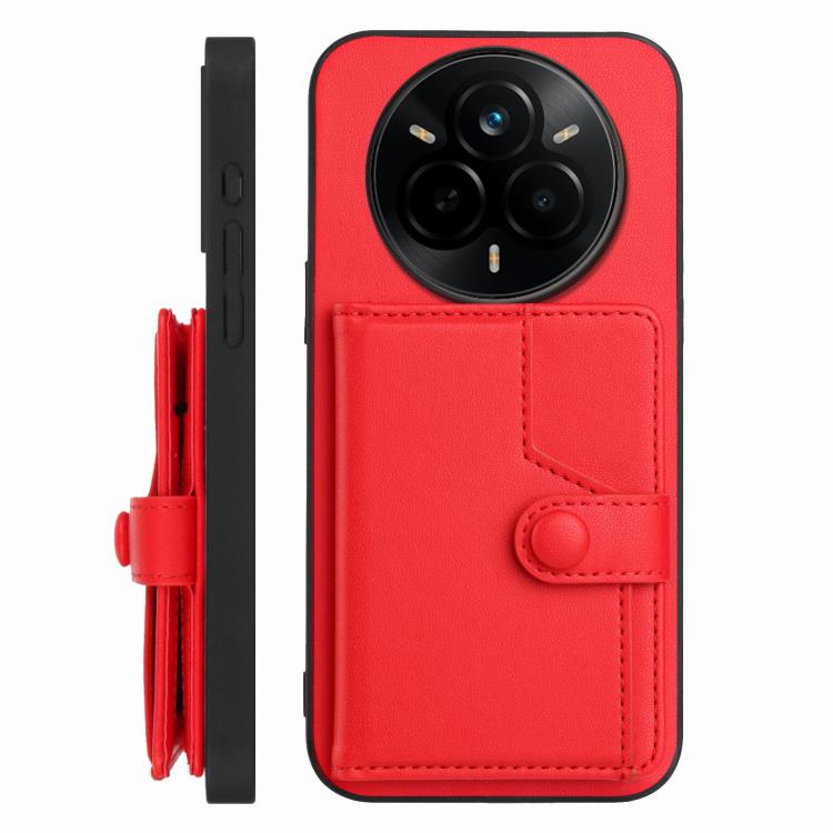 For Realme 14 Pro Button Card Bag RFID Anti-theft Phone Case