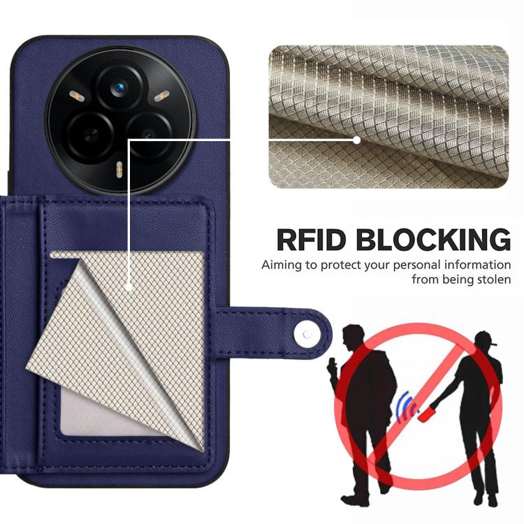 For Realme 14 Pro Button Card Bag RFID Anti-theft Phone Case