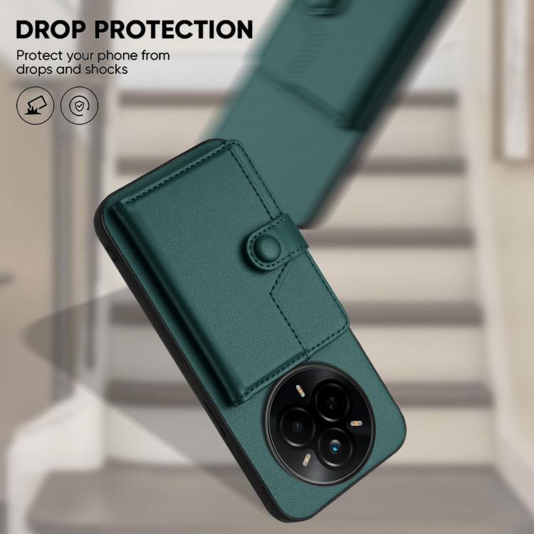 For Realme 14 Pro Button Card Bag RFID Anti-theft Phone Case