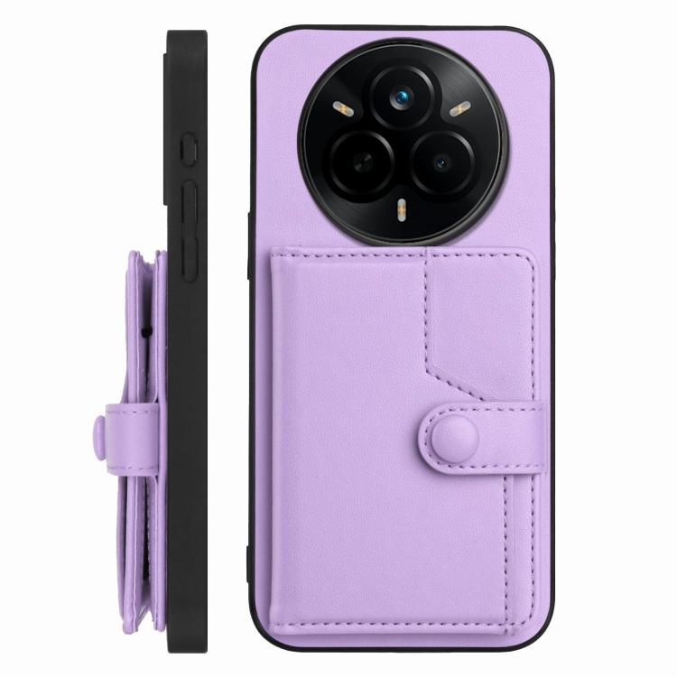 For Realme 14 Pro Button Card Bag RFID Anti-theft Phone Case