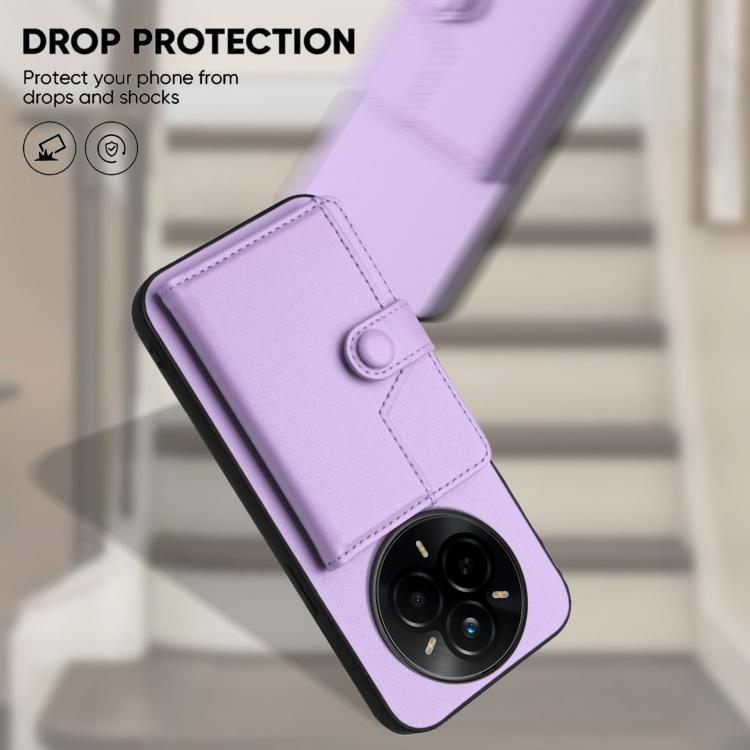 For Realme 14 Pro Button Card Bag RFID Anti-theft Phone Case